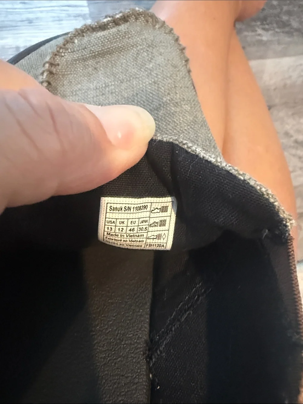 Sanuk Gray Canvas Slip-On Loafers with Black Footbed NWOT